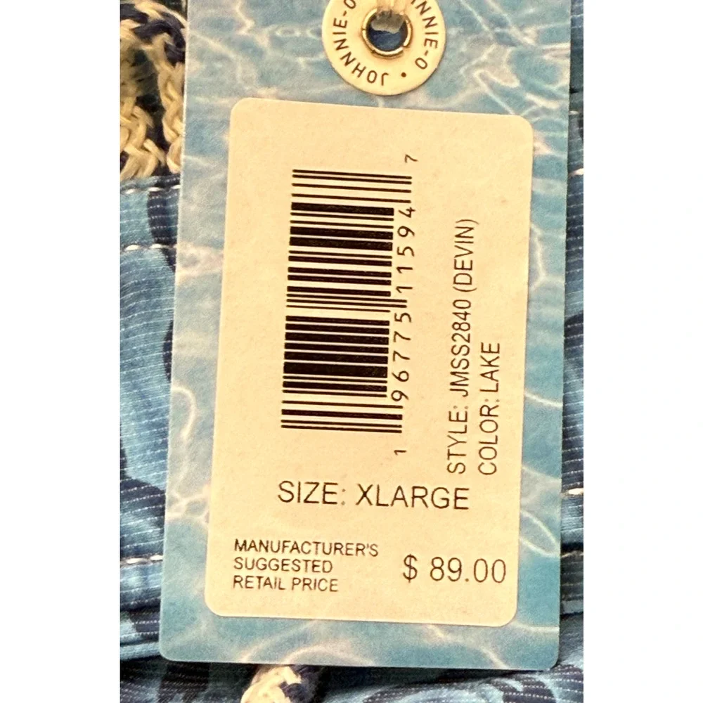NWT JOHNNIE-O LAKE BLUE DEVIN PRINTED 7